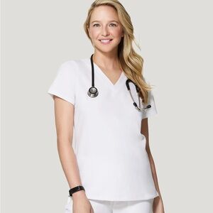 NWT Mandala one pocket scrub top white